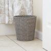 Household Essentials White Paper Rope Waste Basket Trash Bin for Bathroom, Bedroom, Office ML-7192(Grey)
