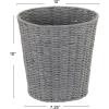 Household Essentials White Paper Rope Waste Basket Trash Bin for Bathroom, Bedroom, Office ML-7192(Grey)