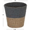 Household Essentials White Paper Rope Waste Basket Trash Bin for Bathroom, Bedroom, Office ML-7192(Grey Cattail)