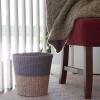 Household Essentials White Paper Rope Waste Basket Trash Bin for Bathroom, Bedroom, Office ML-7192(Grey Cattail)