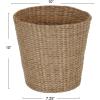 Household Essentials White Paper Rope Waste Basket Trash Bin for Bathroom, Bedroom, Office ML-7192(Natural Cattail)
