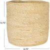 Household Essentials White Paper Rope Waste Basket Trash Bin for Bathroom, Bedroom, Office ML-7192(Natural Corn Leaf)