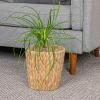Household Essentials White Paper Rope Waste Basket Trash Bin for Bathroom, Bedroom, Office ML-7192(Natural Hyacinth)