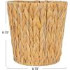 Household Essentials White Paper Rope Waste Basket Trash Bin for Bathroom, Bedroom, Office ML-7192(Natural Hyacinth)