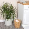 Household Essentials White Paper Rope Waste Basket Trash Bin for Bathroom, Bedroom, Office ML-7192(Natural Hyacinth)