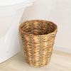 Household Essentials White Paper Rope Waste Basket Trash Bin for Bathroom, Bedroom, Office ML-7192(Natural Hyacinth Seagrass)