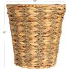 Household Essentials White Paper Rope Waste Basket Trash Bin for Bathroom, Bedroom, Office ML-7192(Natural Hyacinth Seagrass)