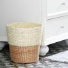 Household Essentials White Paper Rope Waste Basket Trash Bin for Bathroom, Bedroom, Office ML-7192(Natural/Cream)