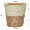Household Essentials White Paper Rope Waste Basket Trash Bin for Bathroom, Bedroom, Office ML-7192(Natural/Cream)