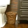 Household Essentials White Paper Rope Waste Basket Trash Bin for Bathroom, Bedroom, Office ML-7192(Stained Hyacinth)