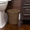 Household Essentials White Paper Rope Waste Basket Trash Bin for Bathroom, Bedroom, Office ML-7192(Stained Seagrass)