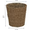 Household Essentials White Paper Rope Waste Basket Trash Bin for Bathroom, Bedroom, Office ML-7192(Stained Seagrass)