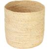 Household Essentials White Paper Rope Waste Basket Trash Bin for Bathroom, Bedroom, Office ML-7192(Natural Corn Leaf)