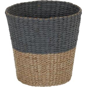 Household Essentials White Paper Rope Waste Basket Trash Bin for Bathroom, Bedroom, Office ML-7192(Grey Cattail)