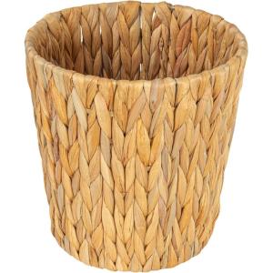 Household Essentials White Paper Rope Waste Basket Trash Bin for Bathroom, Bedroom, Office ML-7192(Natural Hyacinth)
