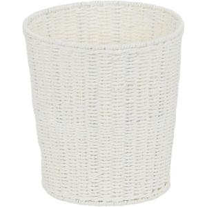 Household Essentials White Paper Rope Waste Basket Trash Bin for Bathroom, Bedroom, Office ML-7192(White)