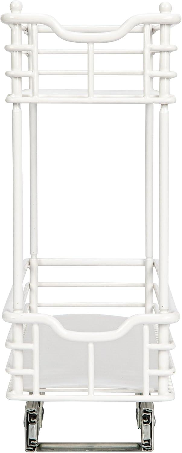image:imageHousehold Essentials Glidez PowderCoated Steel 2Tier PullOutSlideOut Storage Organizer with Plastic Liners 1225 Wide BlackWhite