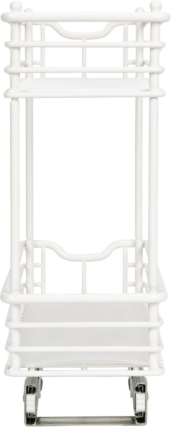 image:imageHousehold Essentials Glidez PowderCoated Steel 2Tier PullOutSlideOut Storage Organizer with Plastic Liners 1225 Wide BlackWhite