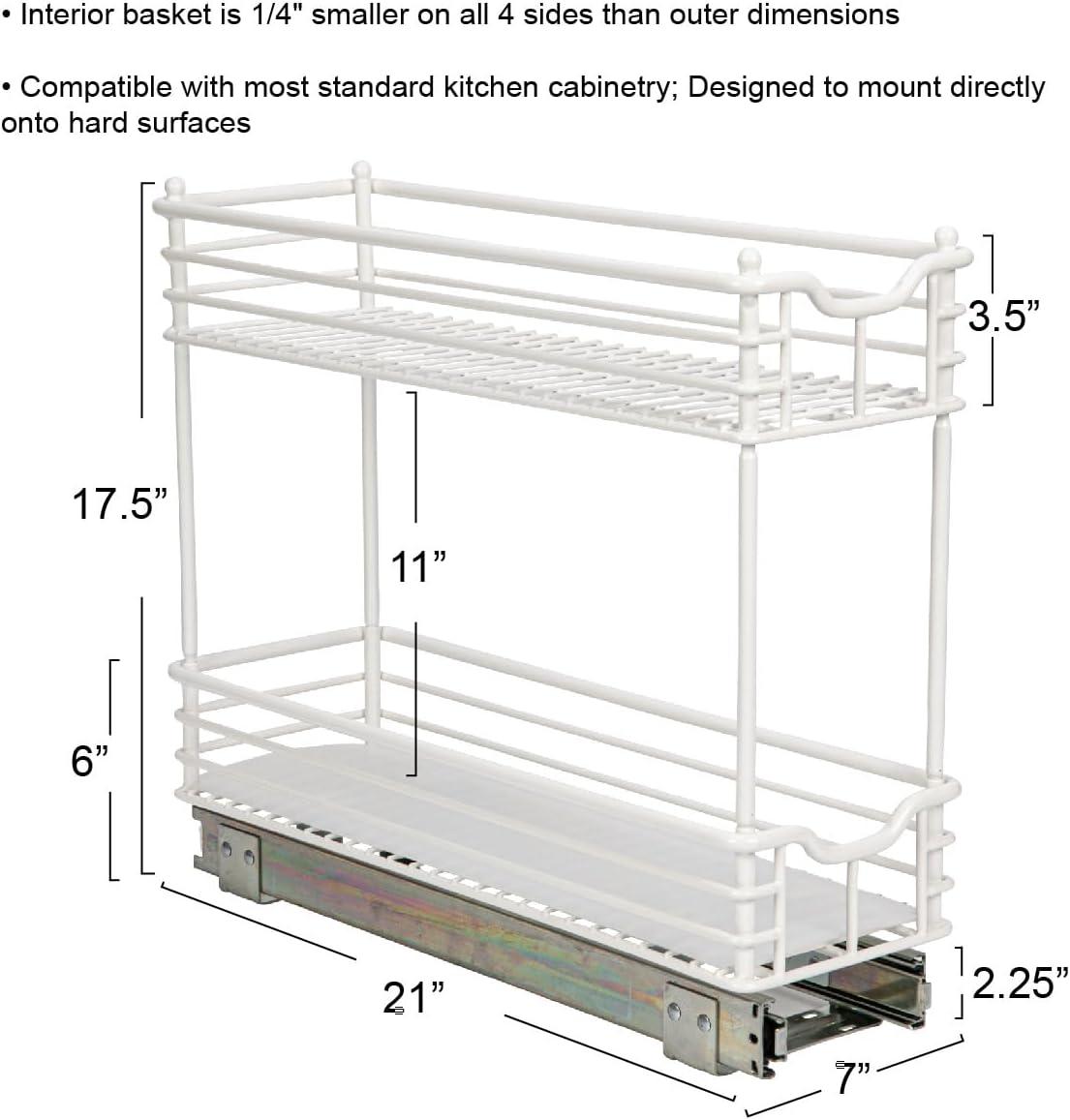 image:imageHousehold Essentials Glidez PowderCoated Steel 2Tier PullOutSlideOut Storage Organizer with Plastic Liners 1225 Wide BlackWhite