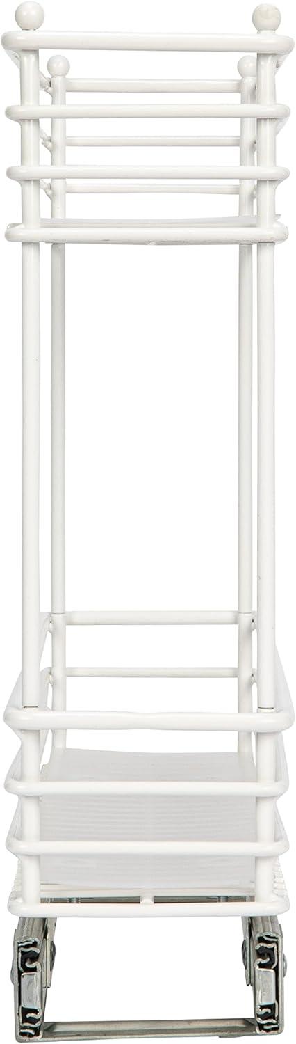 image:imageHousehold Essentials Glidez PowderCoated Steel 2Tier PullOutSlideOut Storage Organizer with Plastic Liners 1225 Wide BlackWhite