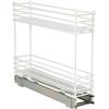 Household Essentials Glidez Powder-Coated Steel 2-Tier Pull-Out/Slide-Out Storage Organizer with Plastic Liners, 12.25″ Wide, Black(White)