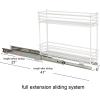Household Essentials Glidez Powder-Coated Steel 2-Tier Pull-Out/Slide-Out Storage Organizer with Plastic Liners, 12.25″ Wide, Black(White)