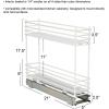 Household Essentials Glidez Powder-Coated Steel 2-Tier Pull-Out/Slide-Out Storage Organizer with Plastic Liners, 12.25″ Wide, Black(White)