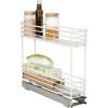 Household Essentials Glidez Powder-Coated Steel 2-Tier Pull-Out/Slide-Out Storage Organizer with Plastic Liners, 12.25″ Wide, Black(White)