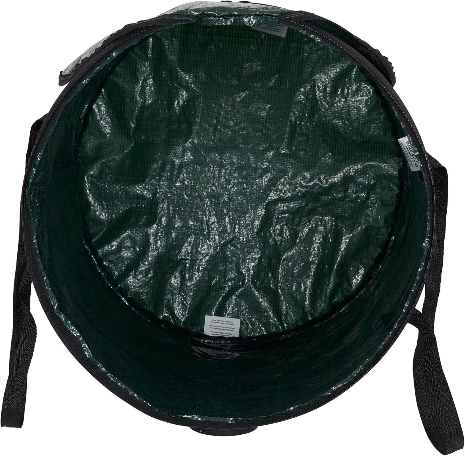 image:imageHousehold Essentials Pop Up Hamper Pop Up Camping Trash Can Great for Outdoor or Indoor Use Portable and Collapsible with Zippered Top Green30 Gallon