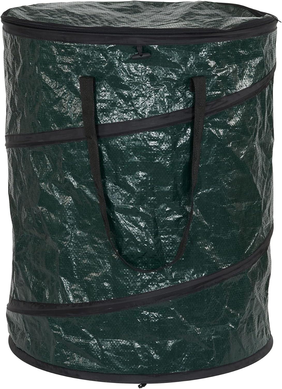 image:imageHousehold Essentials Pop Up Hamper Pop Up Camping Trash Can Great for Outdoor or Indoor Use Portable and Collapsible with Zippered Top Green30 Gallon