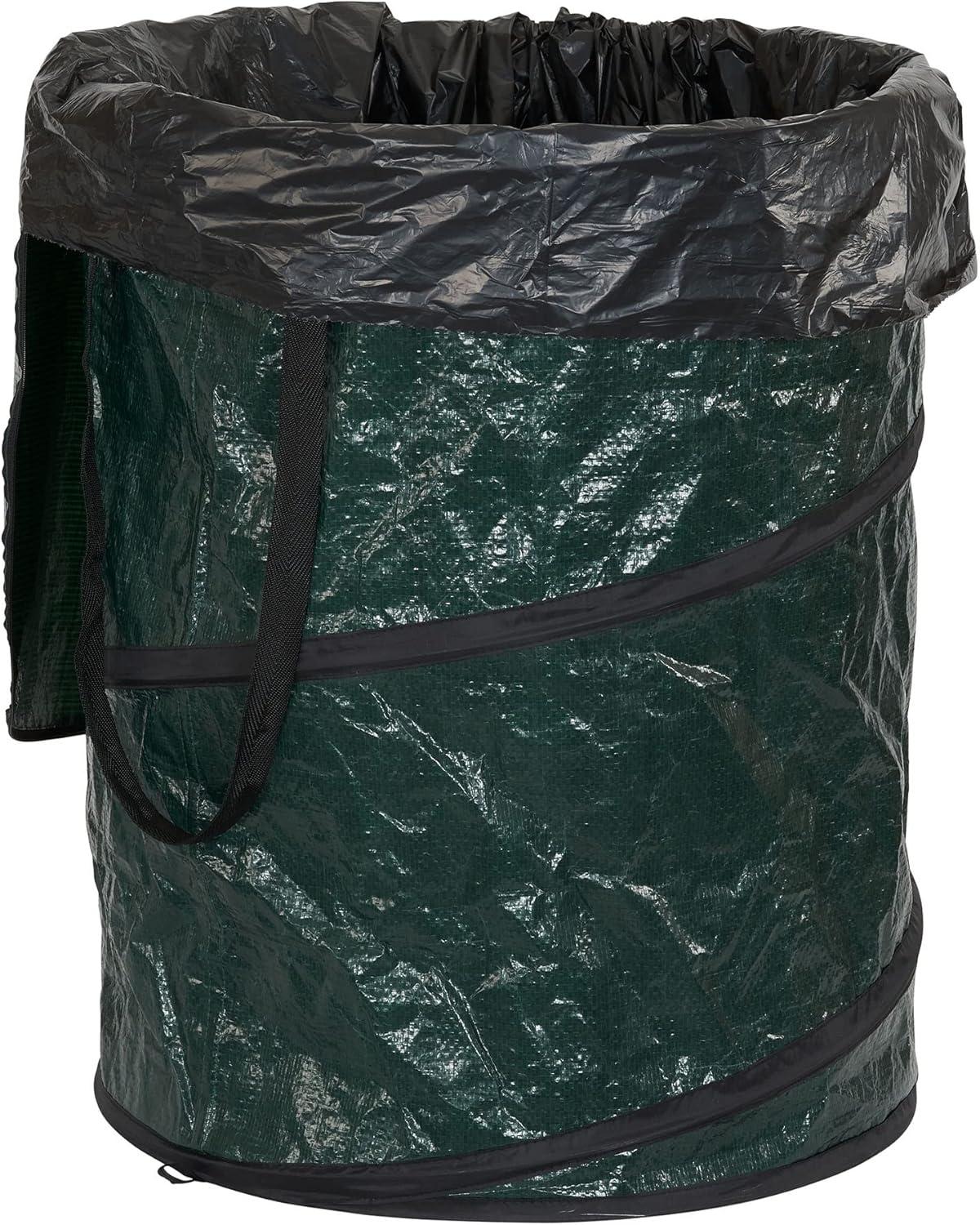 image:imageHousehold Essentials Pop Up Hamper Pop Up Camping Trash Can Great for Outdoor or Indoor Use Portable and Collapsible with Zippered Top Green30 Gallon