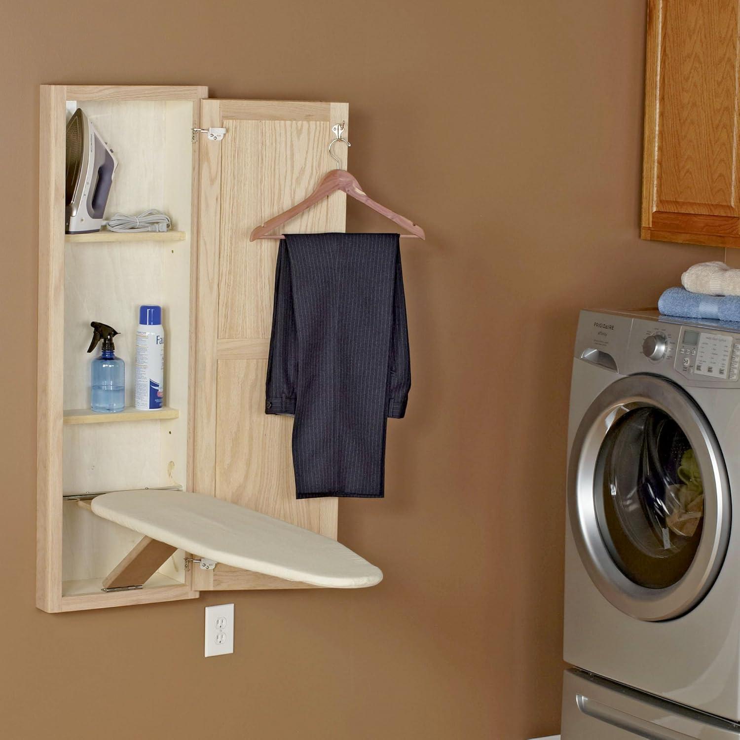 image:imageHousehold Essentials Stowaway inWall Ironing Board Finish WhiteOak
