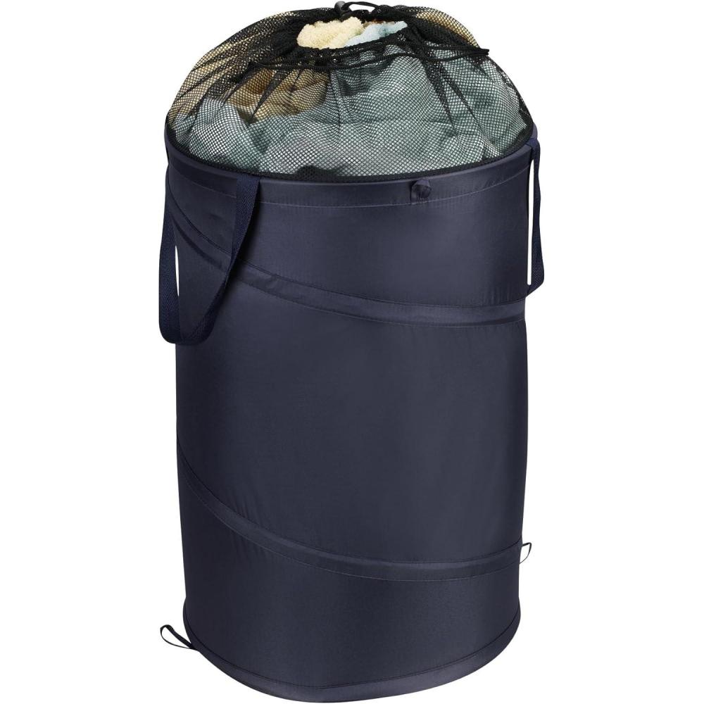image:imageHousehold Essentials 2039 PopUp Laundry Hamper with Handles and Drawstring Closure Blue 16Inch by 20Inch