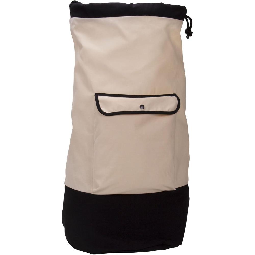 image:imageHousehold Essentials Backpack Duffel Laundry Bag Cream amp Black
