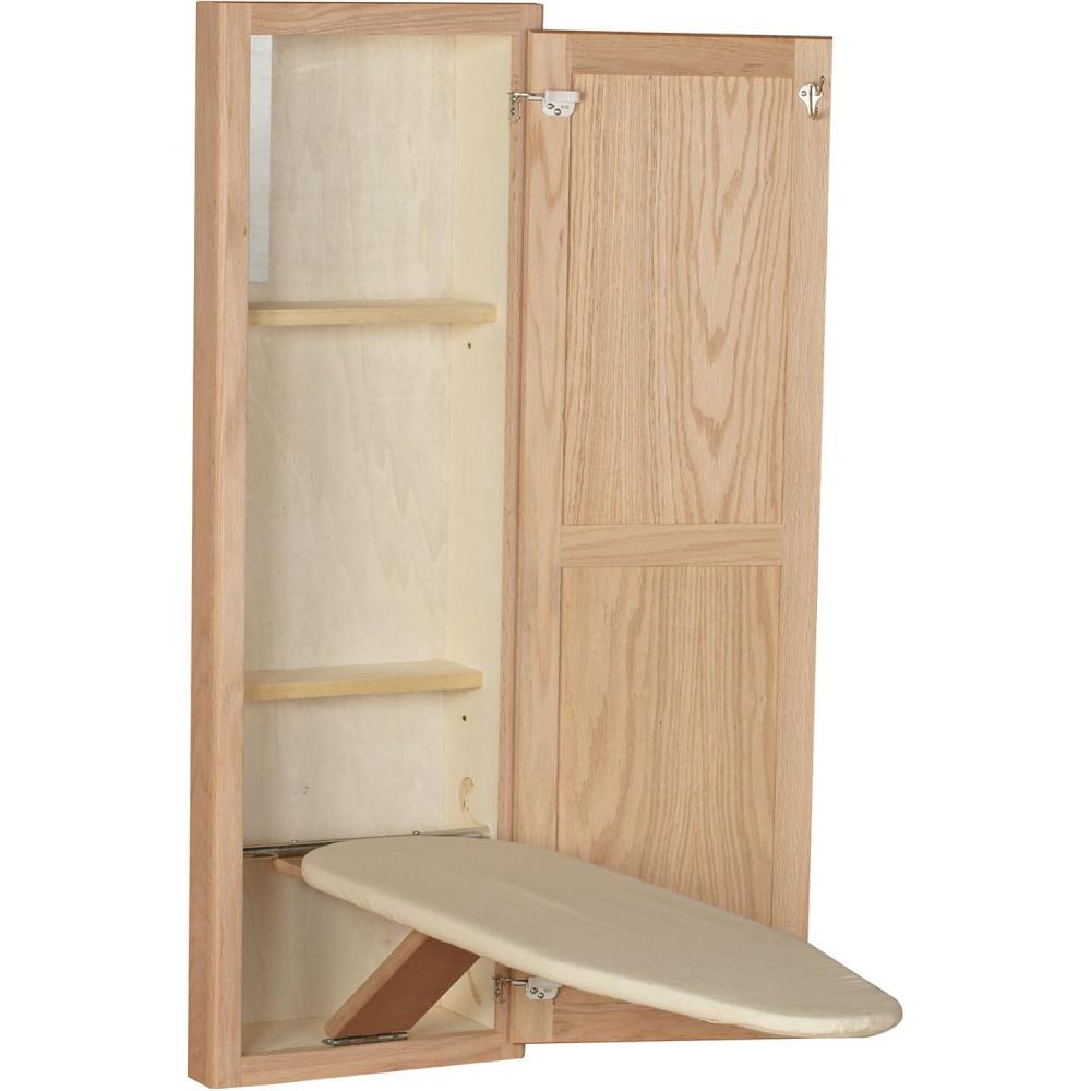 image:imageHousehold Essentials Stowaway inWall Ironing Board Finish WhiteOak