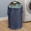 Household Essentials 2039 Pop-Up Laundry Hamper with Handles and Drawstring Closure, Blue 16-Inch by 20-Inch