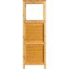Household Essentials Bamboo 3-Tier Slatted Shelf with Crates, Natural