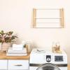 Household Essentials Bamboo Folding Clothes Drying Rack | White Finish, 11 Dowels & Flat Drying Shelf | Eco-Friendly, Collapsible Laundry Rack for Dorms, Apartments & Small Spaces | Fully Assembled(Wall Mount)