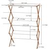 Household Essentials Bamboo Folding Clothes Drying Rack | White Finish, 11 Dowels & Flat Drying Shelf | Eco-Friendly, Collapsible Laundry Rack for Dorms, Apartments & Small Spaces | Fully Assembled(Free Standing)