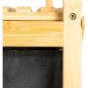 Household Essentials Bamboo Pull Out Double Hamper with Shelf, Natural and Black