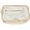 Household Essentials Bamboo Rimmed Krush Basket with Cut Out Handles, Tan Chevron(Tan Chevron)