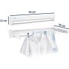 Leifheit Wall Dryer Telegant 36 Protect Plus, Space Saving Wall Mounted Clothes Drying Rack with 3.6 m Drying Length, Hidden Folding Design, 5 Rustproof Rails and 60 cm Aluminum Towel Bar(72 x 37 cm)