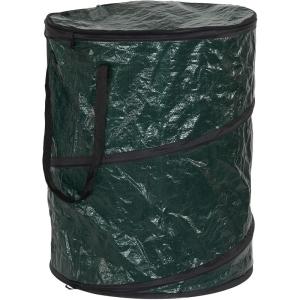 Household Essentials Pop Up Hamper, Pop Up Camping Trash Can, Great for Outdoor or Indoor Use, Portable and Collapsible with Zippered Top, Green(30 Gallon)