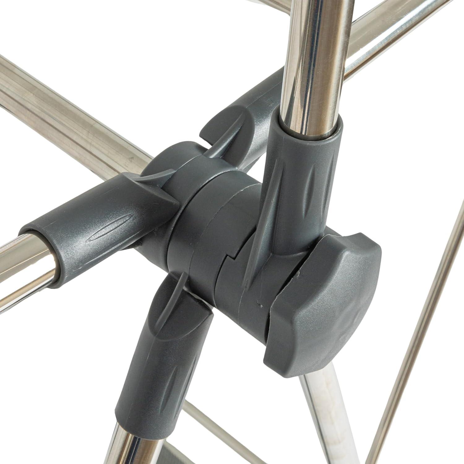 image:imageHousehold Essentials Multi Tier Stainless Steel Laundry Drying Rack with T Bar and Two Side Wings Silver