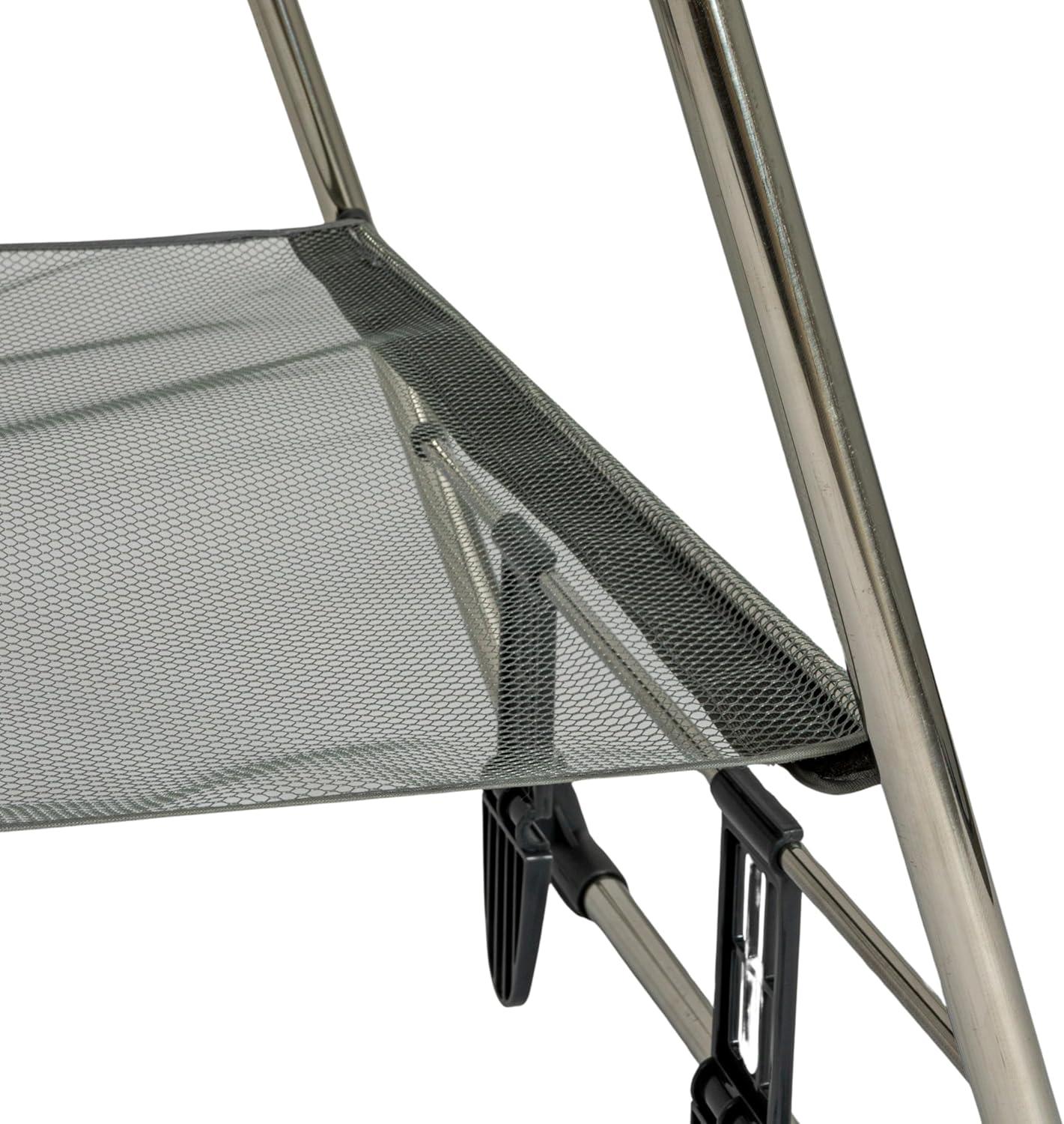 image:imageHousehold Essentials Multi Tier Stainless Steel Laundry Drying Rack with T Bar and Two Side Wings Silver