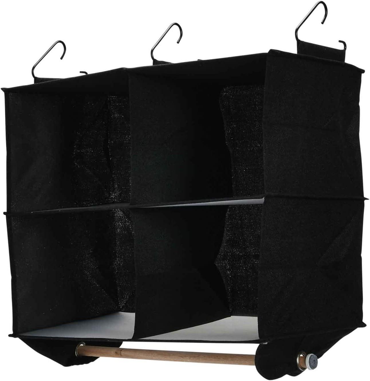 image:imageHousehold Essentials 4 Pocket Wide Organizer with Hangbar Black