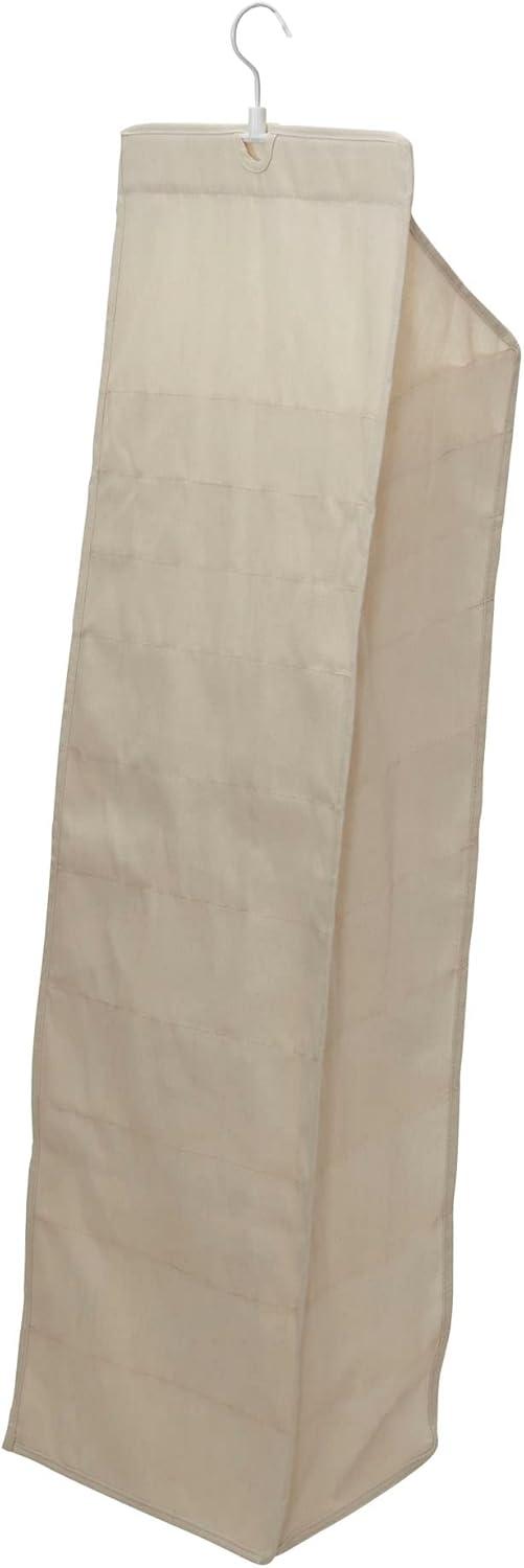 image:imageHousehold Essentials Lingerie Hanging Organizer 37 PolyCotton Blend Fabric Pockets 24 Small 9 Medium and 4 Large Great for Rod or Wire Closets Natural