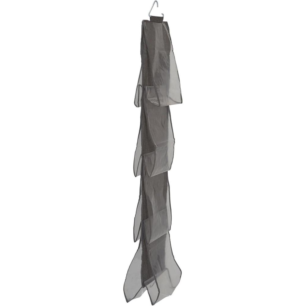 image:imageHousehold Essentials Hanging Purse Organizer 8 Pockets Store Purses Wallets Clutches and More Hangs Easily in Closet Gray