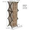 Household Essentials 12 Pocket Shoe Cubby, Sturdy Folding Frame, Poly-Cotton Blend Fabric, Holds 12 Pairs of Shoes, Breathable, Seamless Back, Natural