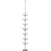 Household Essentials 2197-1 Floor to Ceiling Adjustable 6-Tier Revolving Shoe Rack with Basket – Silver(Silver)